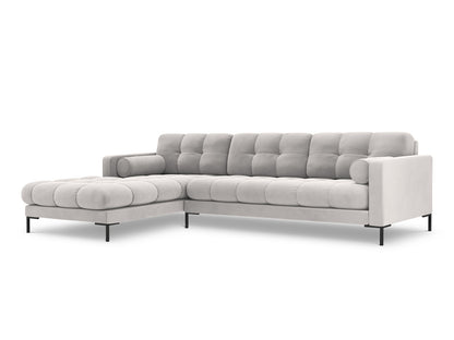 Bali Corner Sofa, 5 Seats, 293x185 cm — Silver / Black Metal / Left