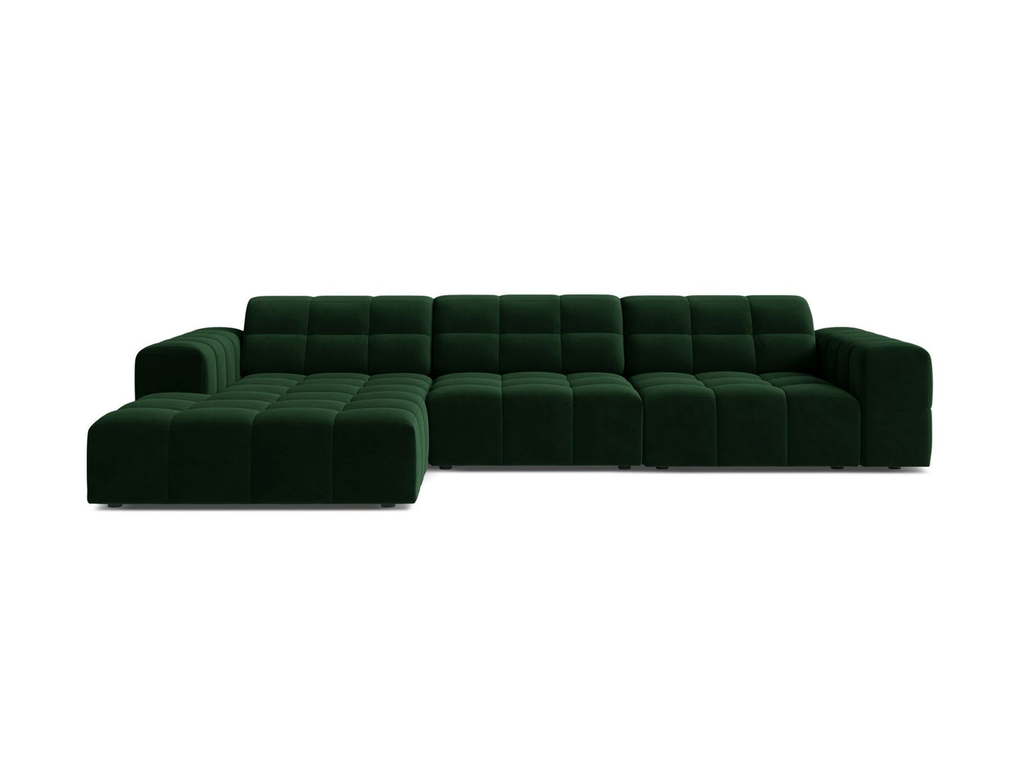 Chicago Corner Sofa, 4 Seats, 294x167 cm — Bottle Green / Left