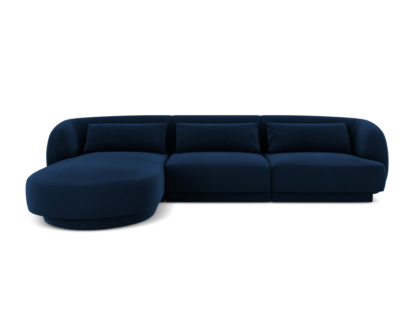 Tulum Corner Sofa, 4 Seats, 255x156 cm — Royal Blue / Left
