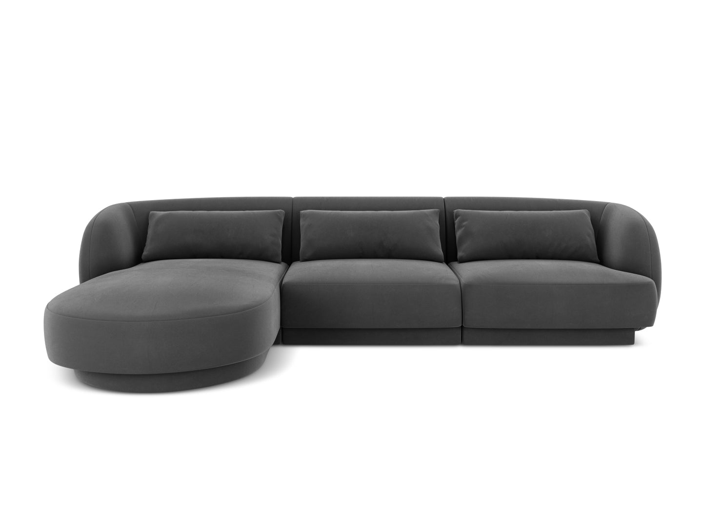 Tulum Corner Sofa, 4 Seats, 255x156 cm — Grey / Left