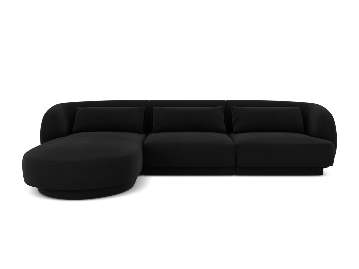 Tulum Corner Sofa, 4 Seats, 255x156 cm — Black / Left