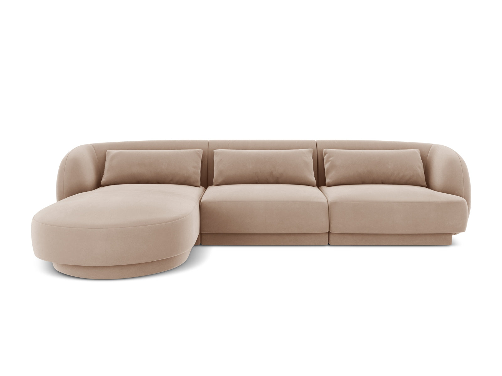 Tulum Corner Sofa, 4 Seats, 255x156 cm — Beige / Left