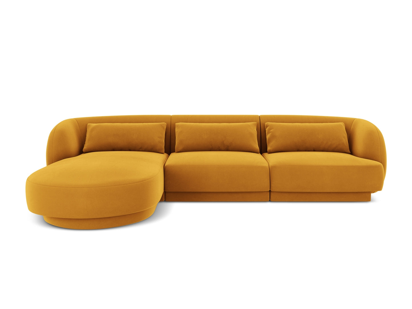 Tulum Corner Sofa, 4 Seats, 255x156 cm — Yellow / Left