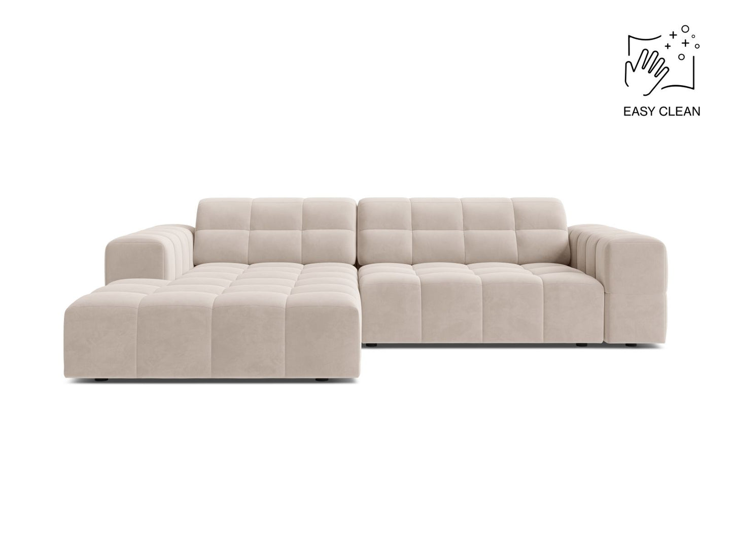 Chicago Corner Sofa, 3 Seats, 234x167 cm — Light Beige / Left