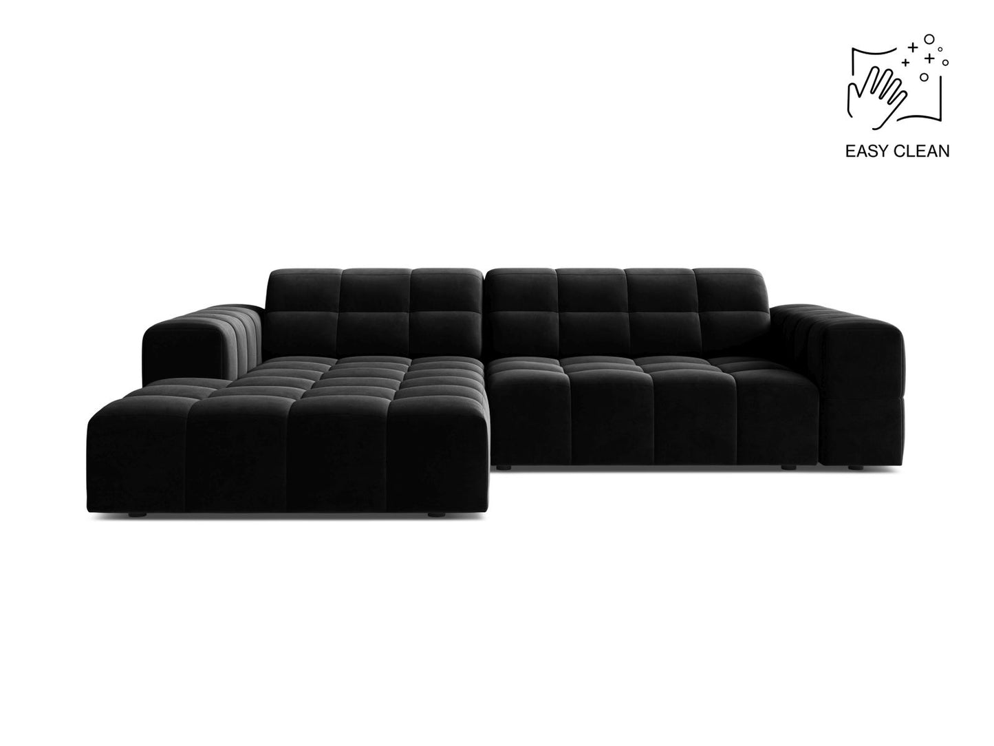 Chicago Corner Sofa, 3 Seats, 234x167 cm — Black / Left