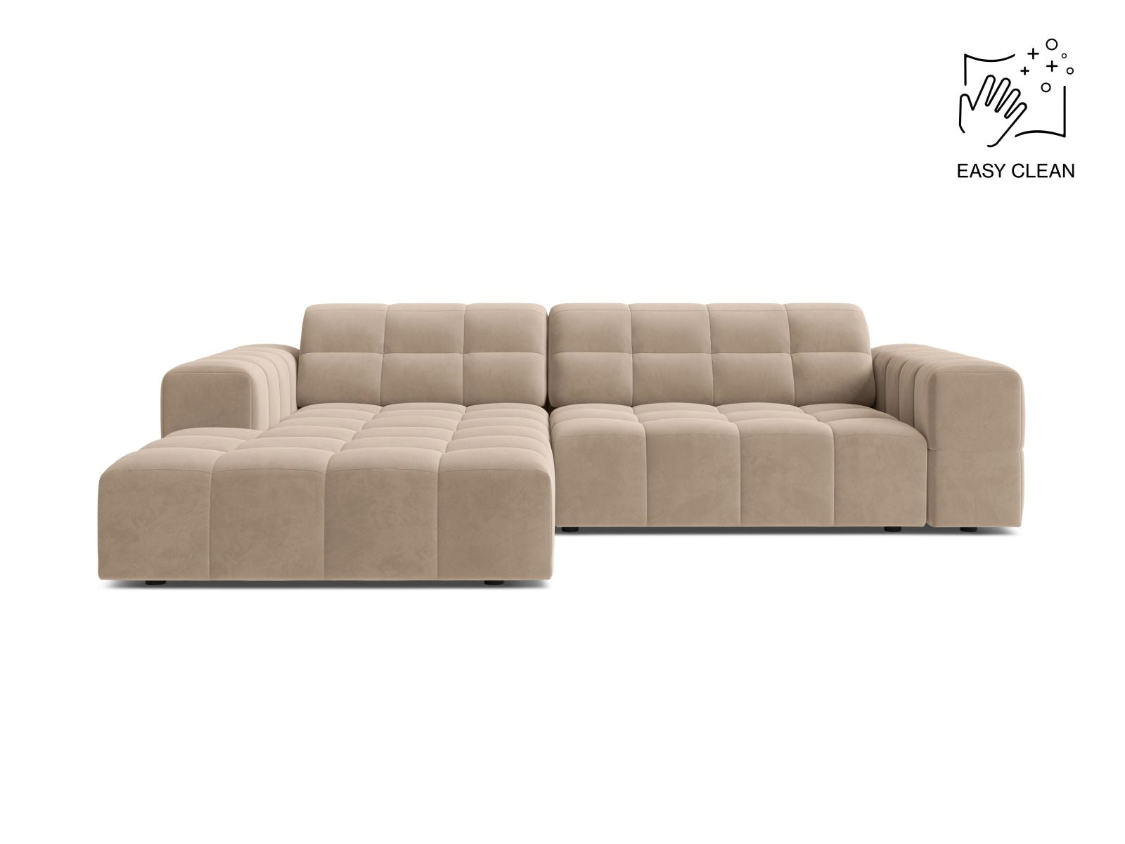 Chicago Corner Sofa, 3 Seats, 234x167 cm — Beige / Left
