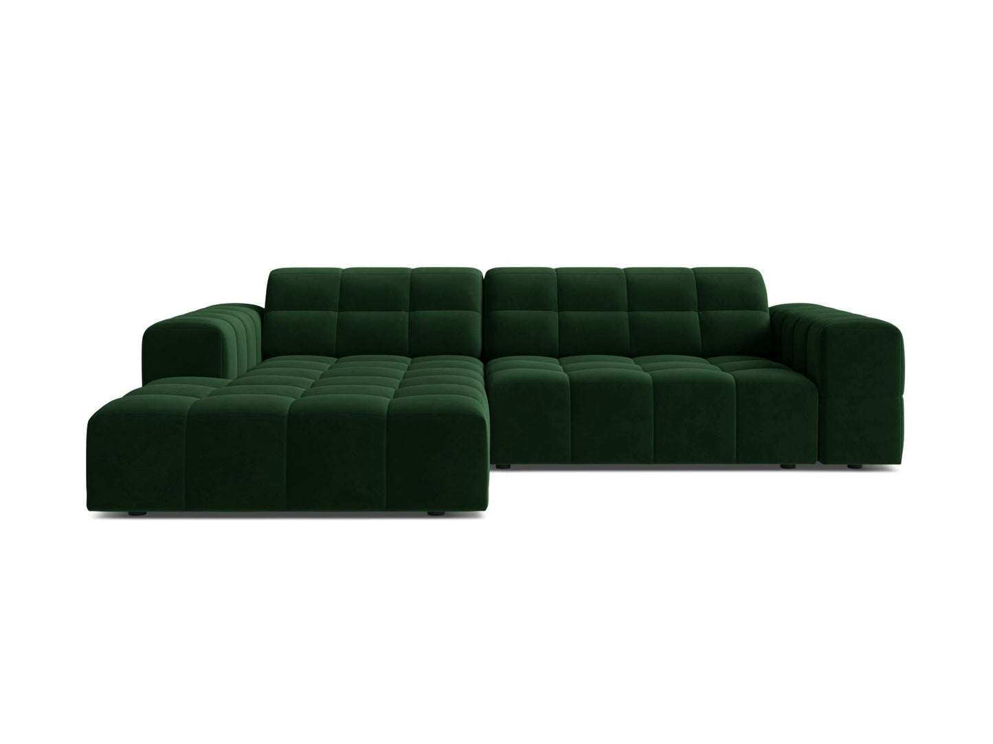 Chicago Corner Sofa, 3 Seats, 234x167 cm — Bottle Green / Left