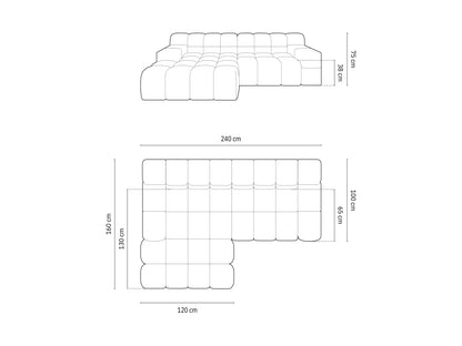 Hawaii Corner Sofa, 2 Seats, 240x160 cm