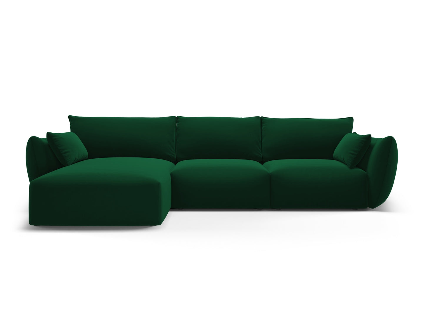 Matera Corner Sofa, 5 Seats, 280x171 cm — Bottle Green / Left