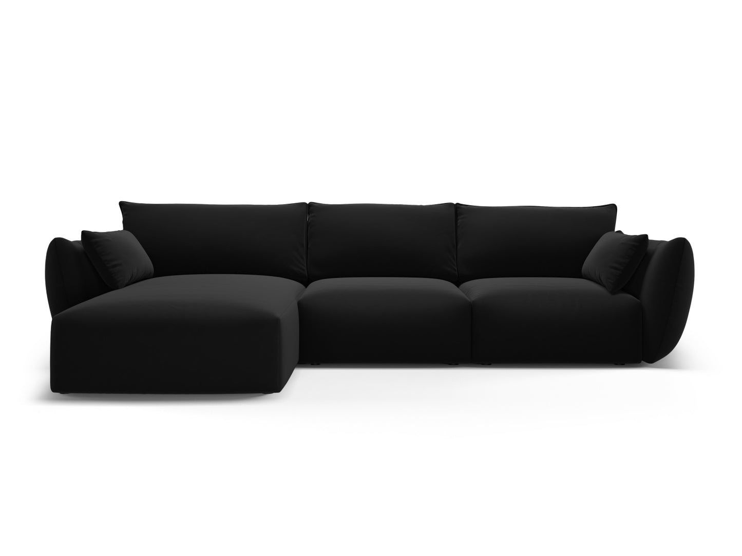 Matera Corner Sofa, 5 Seats, 280x171 cm — Black / Left