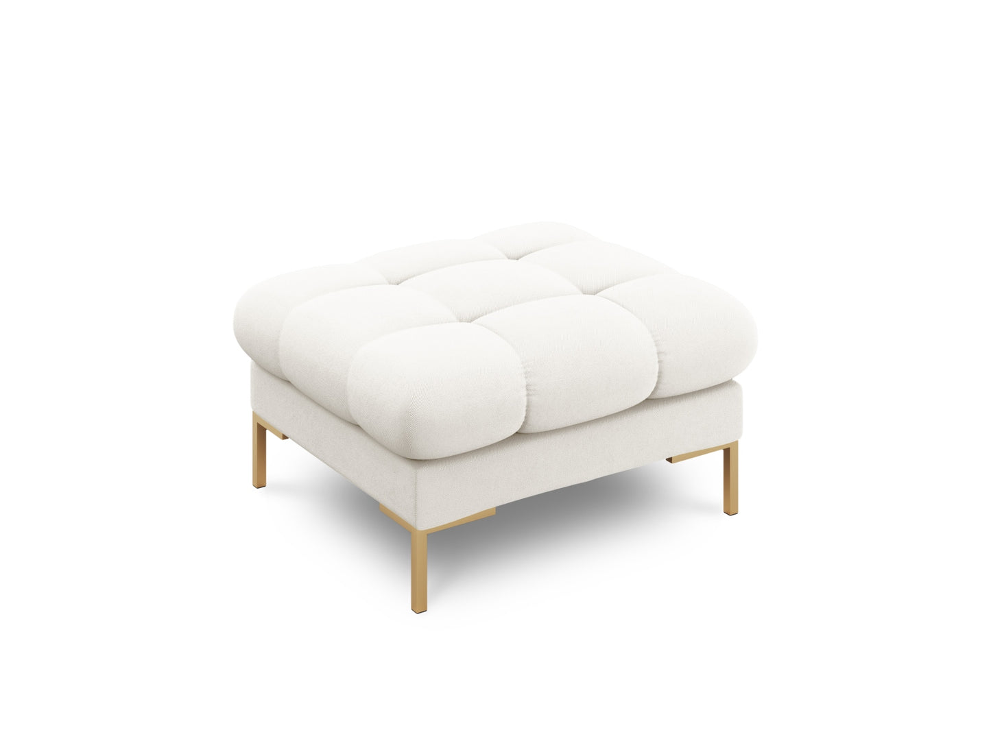 Bali Pouf, 60x60 cm — Light Beige / Gold Metal