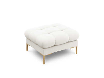 Bali Pouf, 60x60 cm — Light Beige / Gold Metal