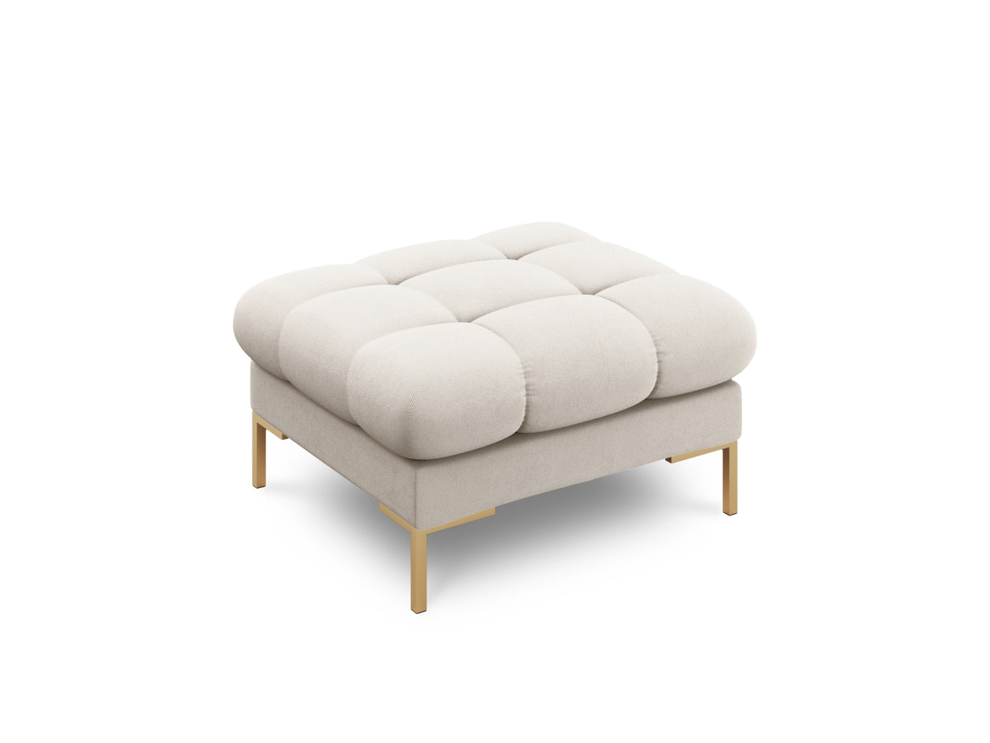 Bali Pouf, 60x60 cm — Beige / Gold Metal