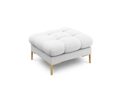 Bali Pouf, 60x60 cm — Light Grey / Gold Metal