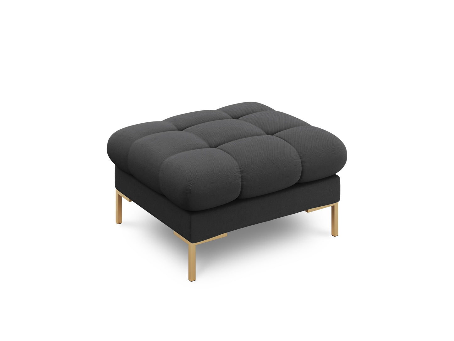 Bali Pouf, 60x60 cm — Dark Grey / Gold Metal