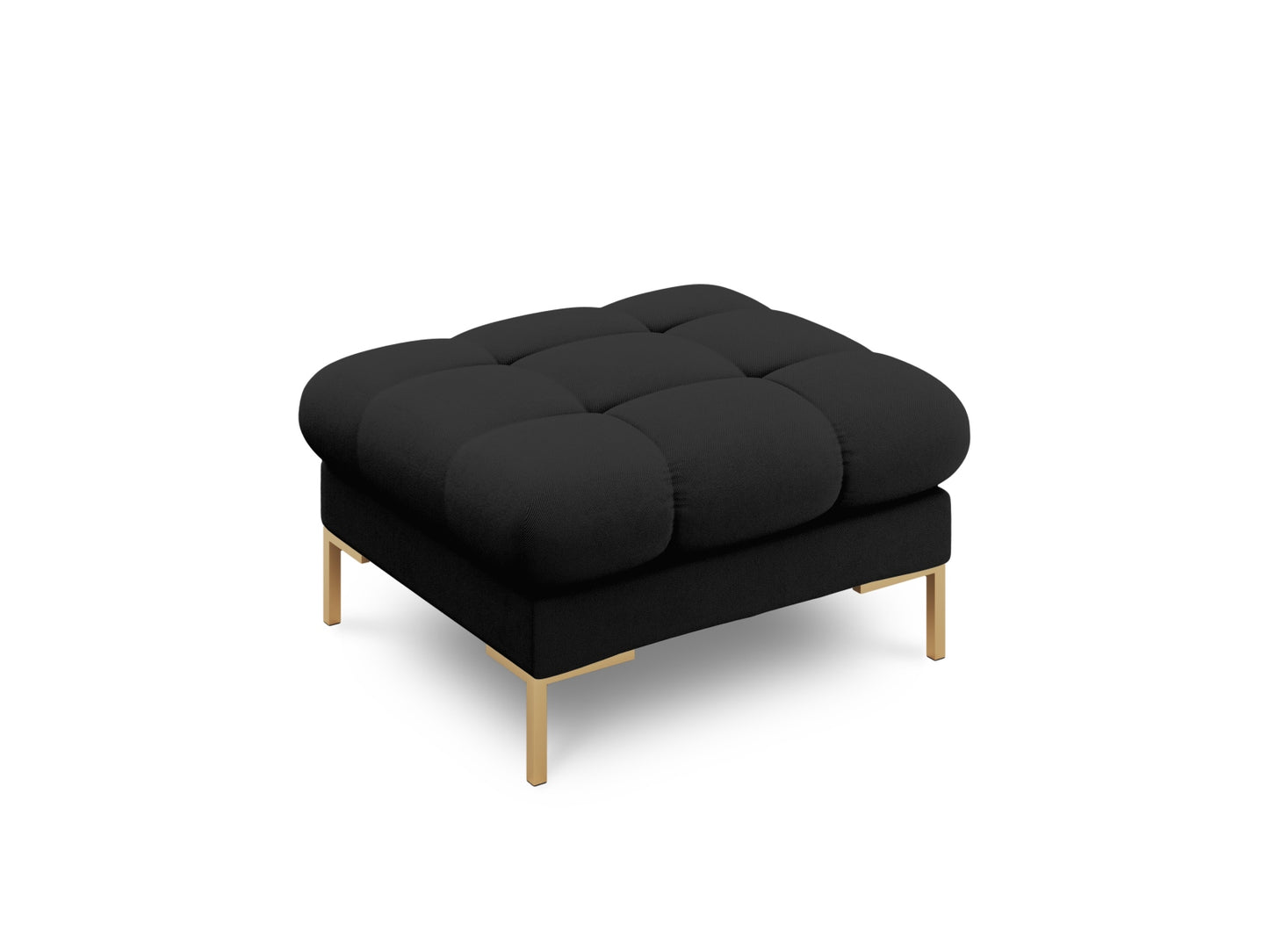 Bali Pouf, 60x60 cm — Black / Gold Metal
