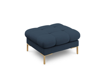Bali Pouf, 60x60 cm — Blue / Gold Metal