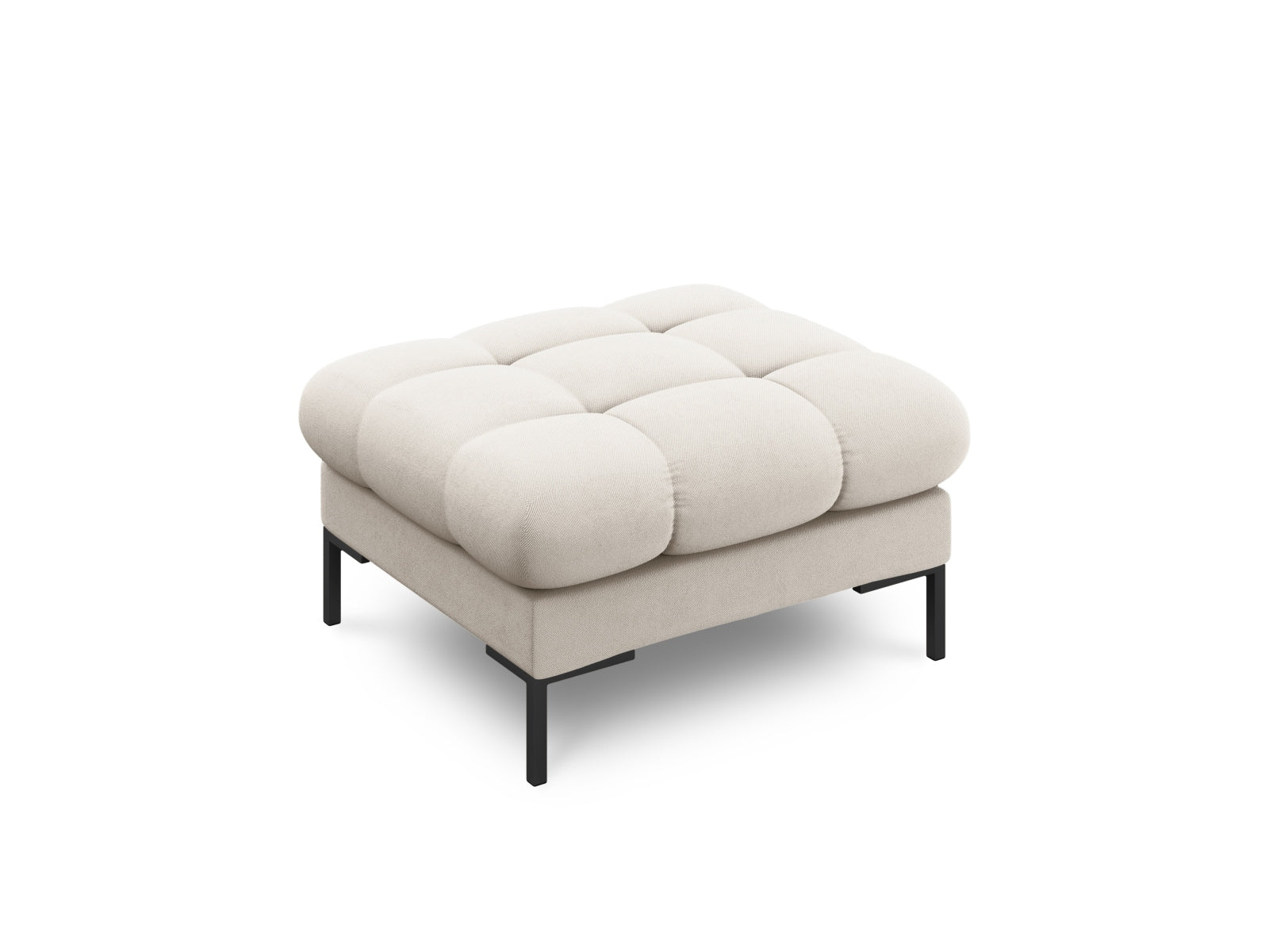 Bali Pouf, 60x60 cm — Beige / Black Metal