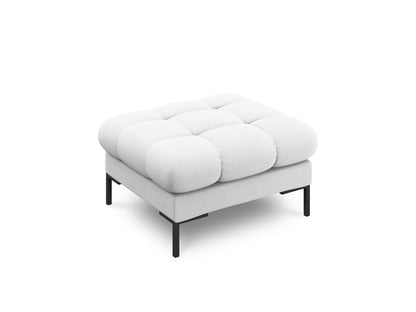 Bali Pouf, 60x60 cm — Light Grey / Black Metal