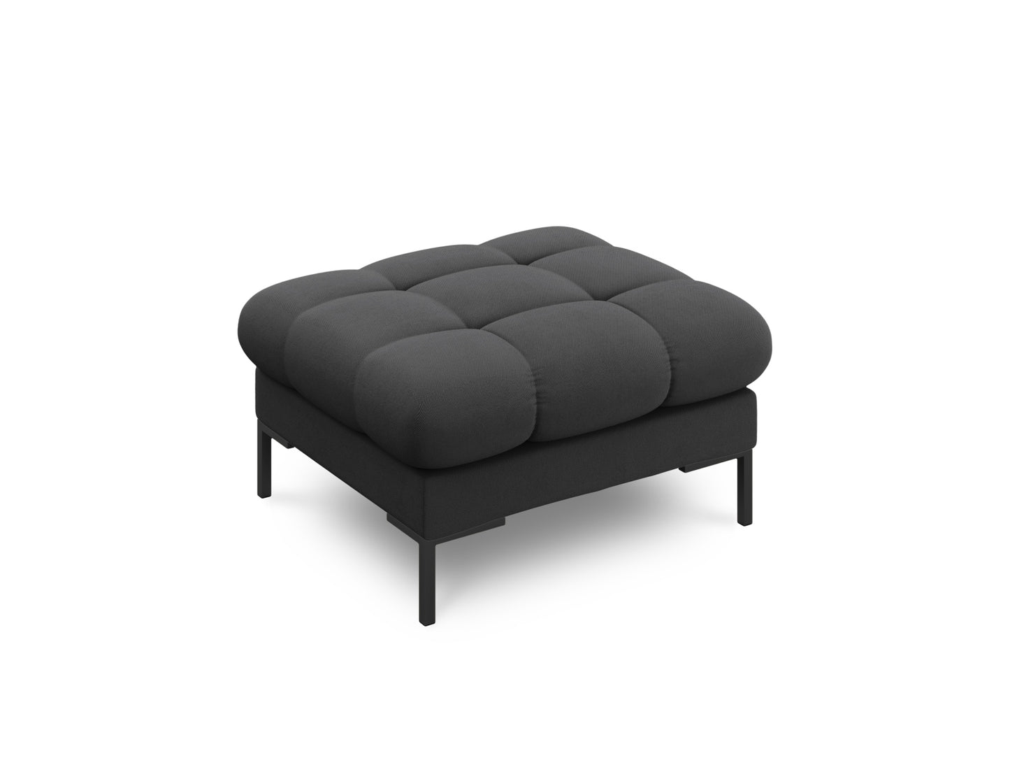 Bali Pouf, 60x60 cm — Dark Grey / Black Metal