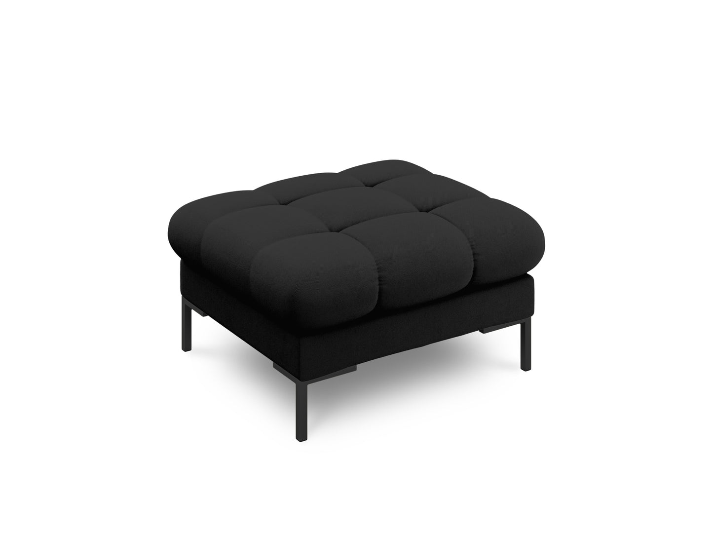 Bali Pouf, 60x60 cm — Black / Black Metal
