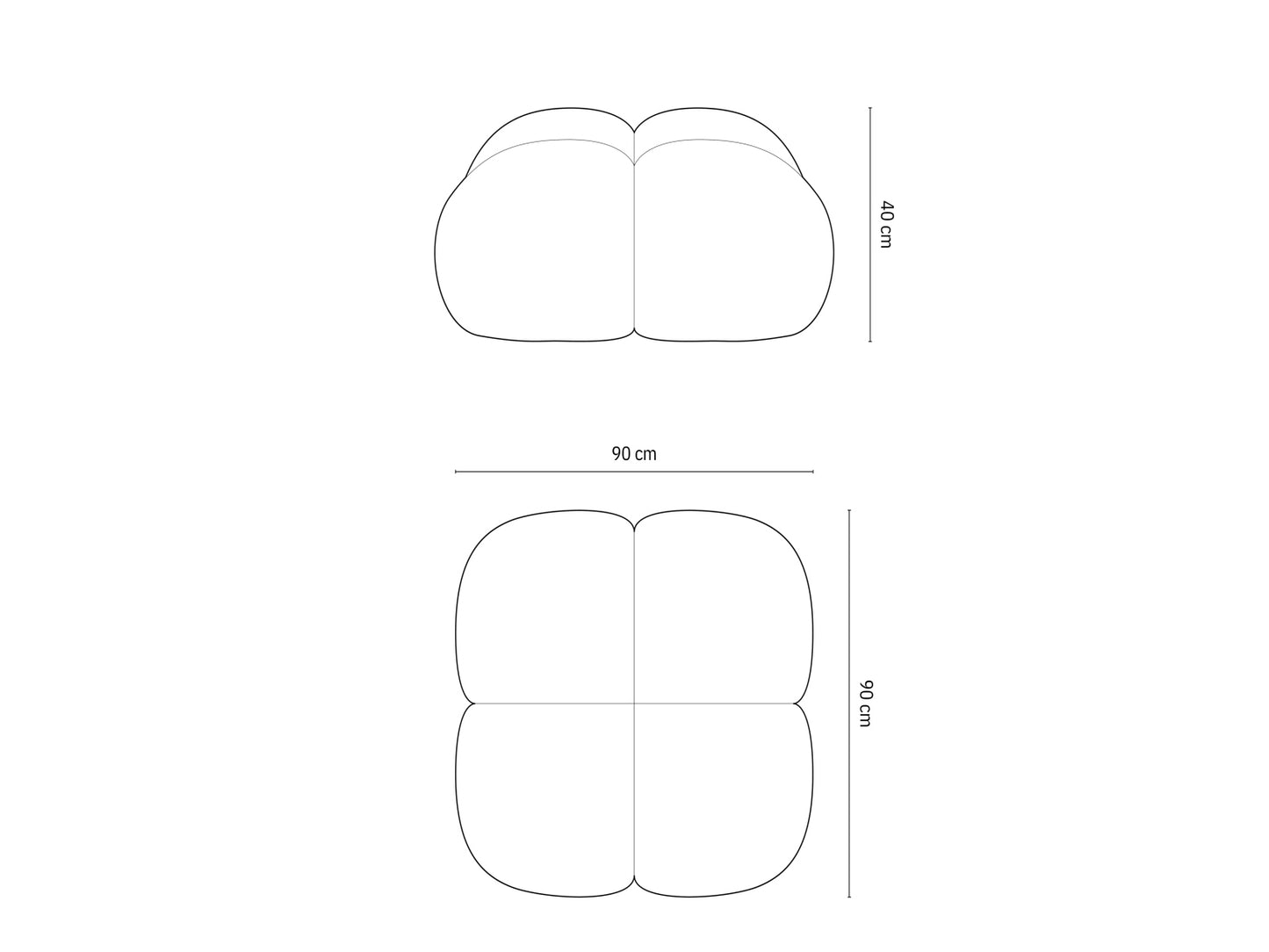 Loretto Pouf, 90x90 cm