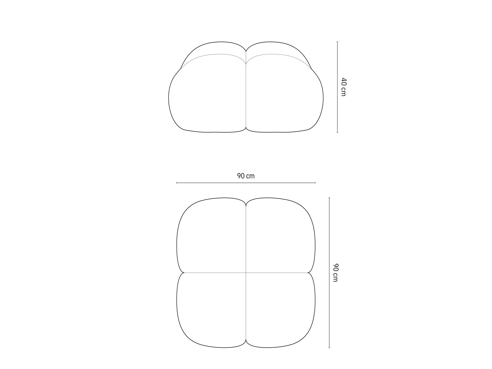 Loretto Pouf, 90x90 cm
