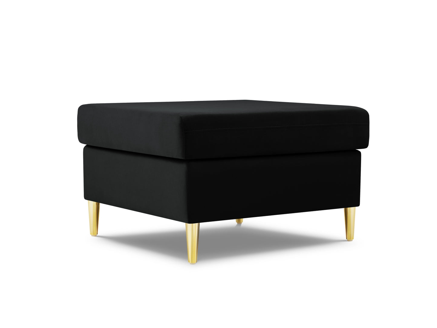 Kyoto Pouf, 70x70 cm — Black / Gold Metal