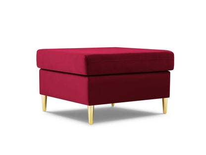 Kyoto Pouf, 70x70 cm — Red / Gold Metal