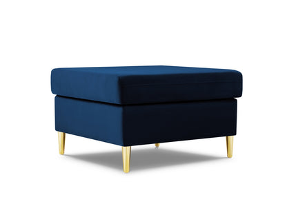 Kyoto Pouf, 70x70 cm — Royal Blue / Gold Metal