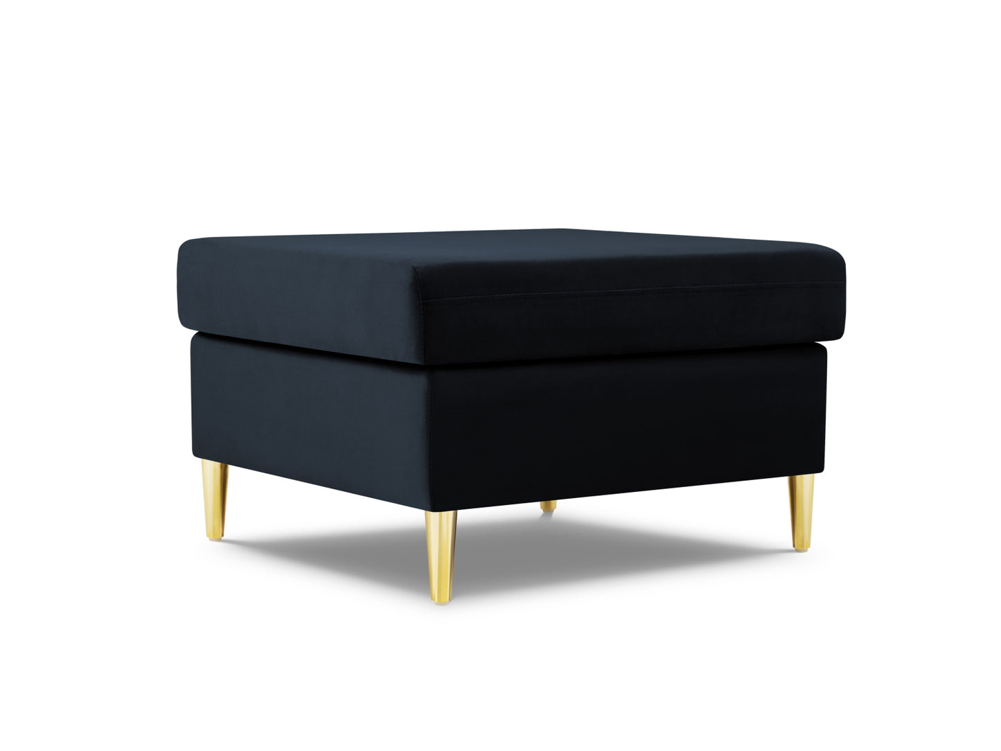 Kyoto Pouf, 70x70 cm — Dark Blue / Gold Metal