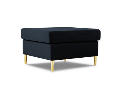 Kyoto Pouf, 70x70 cm — Dark Blue / Gold Metal