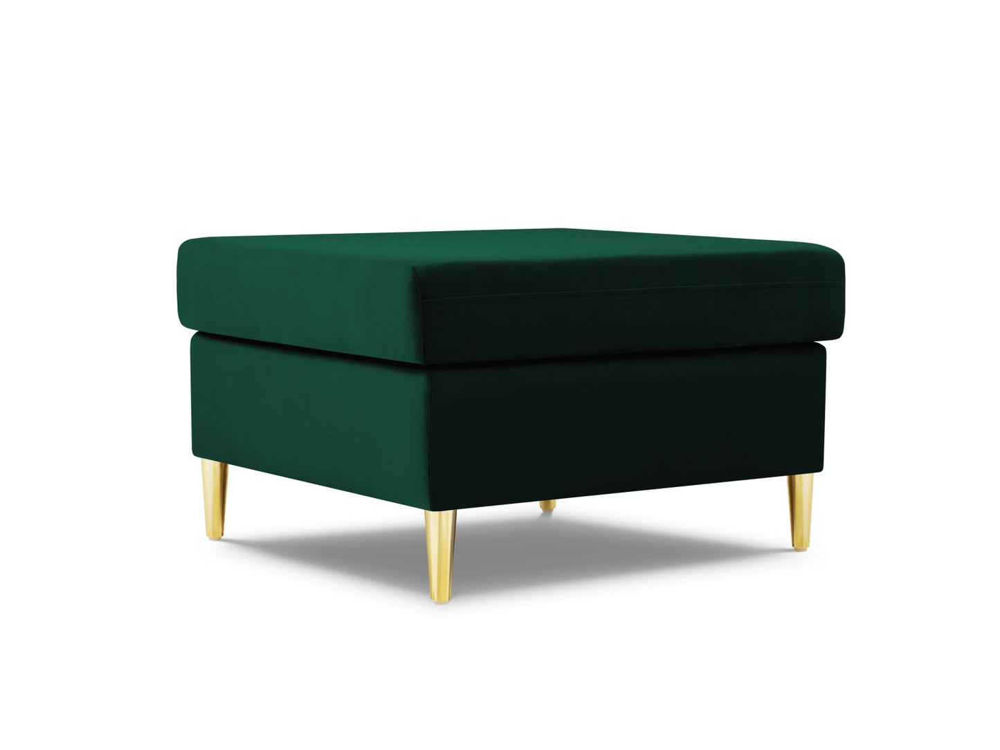 Kyoto Pouf, 70x70 cm — Bottle Green / Gold Metal