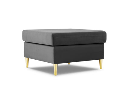 Kyoto Pouf, 70x70 cm — Light Grey / Gold Metal