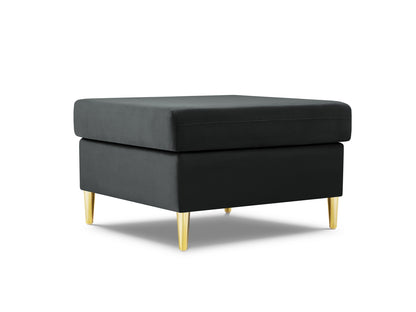 Kyoto Pouf, 70x70 cm — Dark Grey / Gold Metal