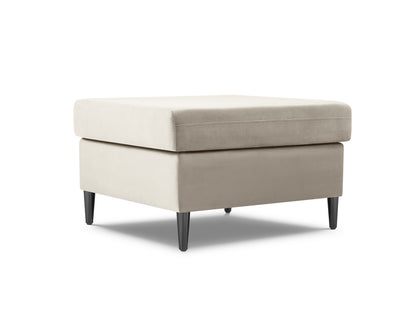 Kyoto Pouf, 70x70 cm — Light Beige / Black Chrome Metal