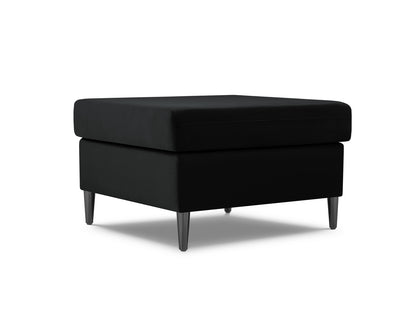 Kyoto Pouf, 70x70 cm — Black / Black Chrome Metal