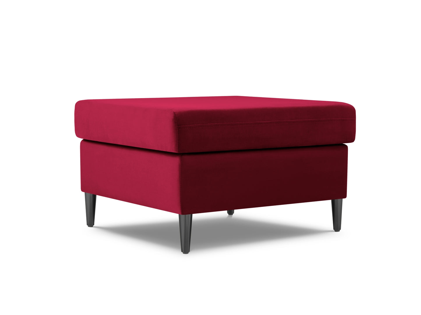 Kyoto Pouf, 70x70 cm — Red / Black Chrome Metal