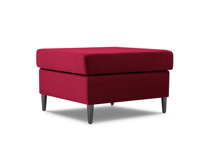 Kyoto Pouf, 70x70 cm — Red / Black Chrome Metal