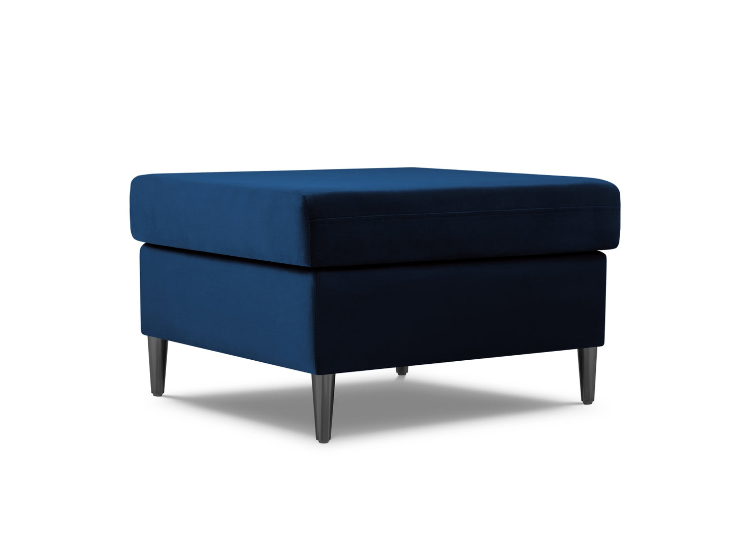 Kyoto Pouf, 70x70 cm — Royal Blue / Black Chrome Metal