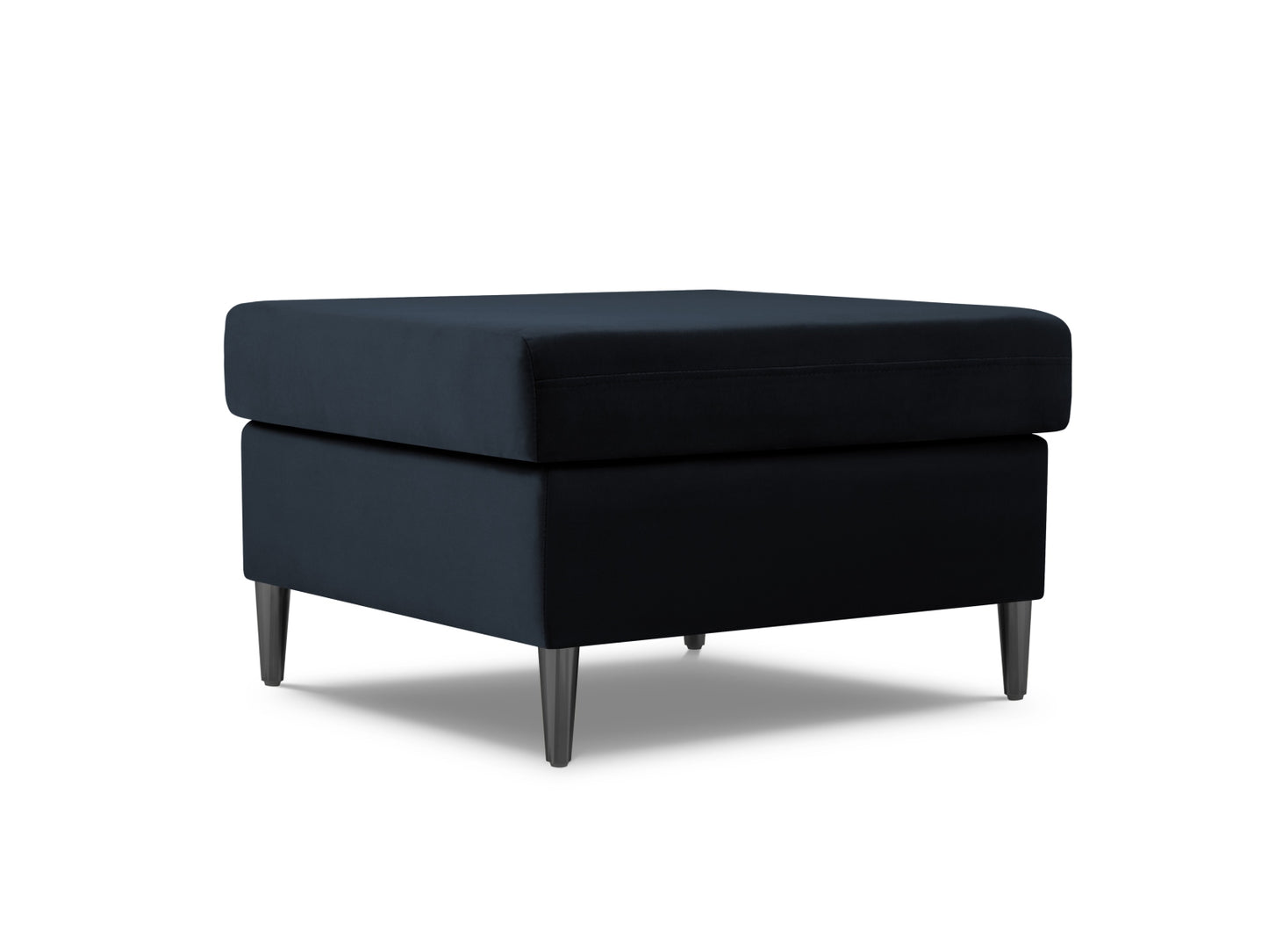 Kyoto Pouf, 70x70 cm — Dark Blue / Black Chrome Metal