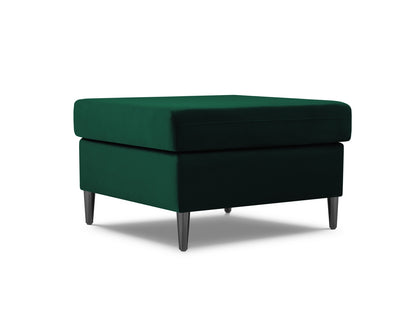 Kyoto Pouf, 70x70 cm — Bottle Green / Black Chrome Metal