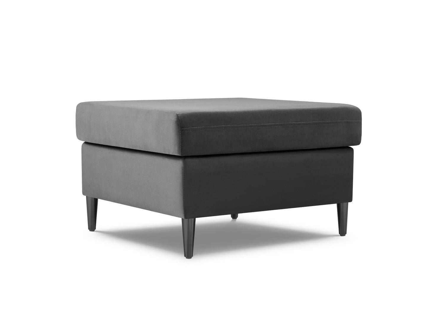 Kyoto Pouf, 70x70 cm — Light Grey / Black Chrome Metal