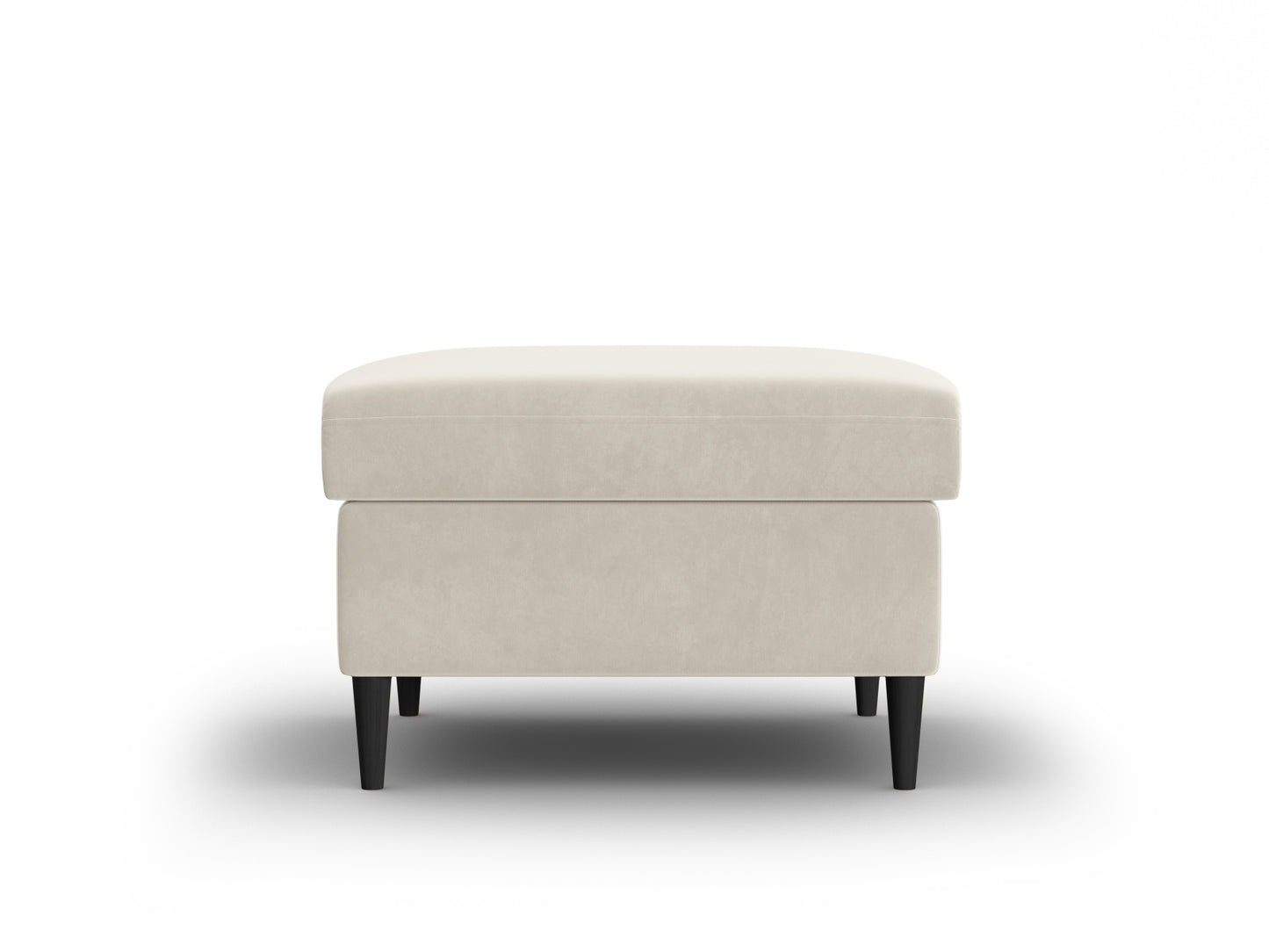 Kyoto Pouf, 70x70 cm — Light Beige / Black Beech Wood