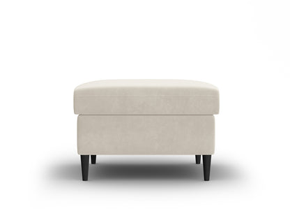 Kyoto Pouf, 70x70 cm — Light Beige / Black Beech Wood