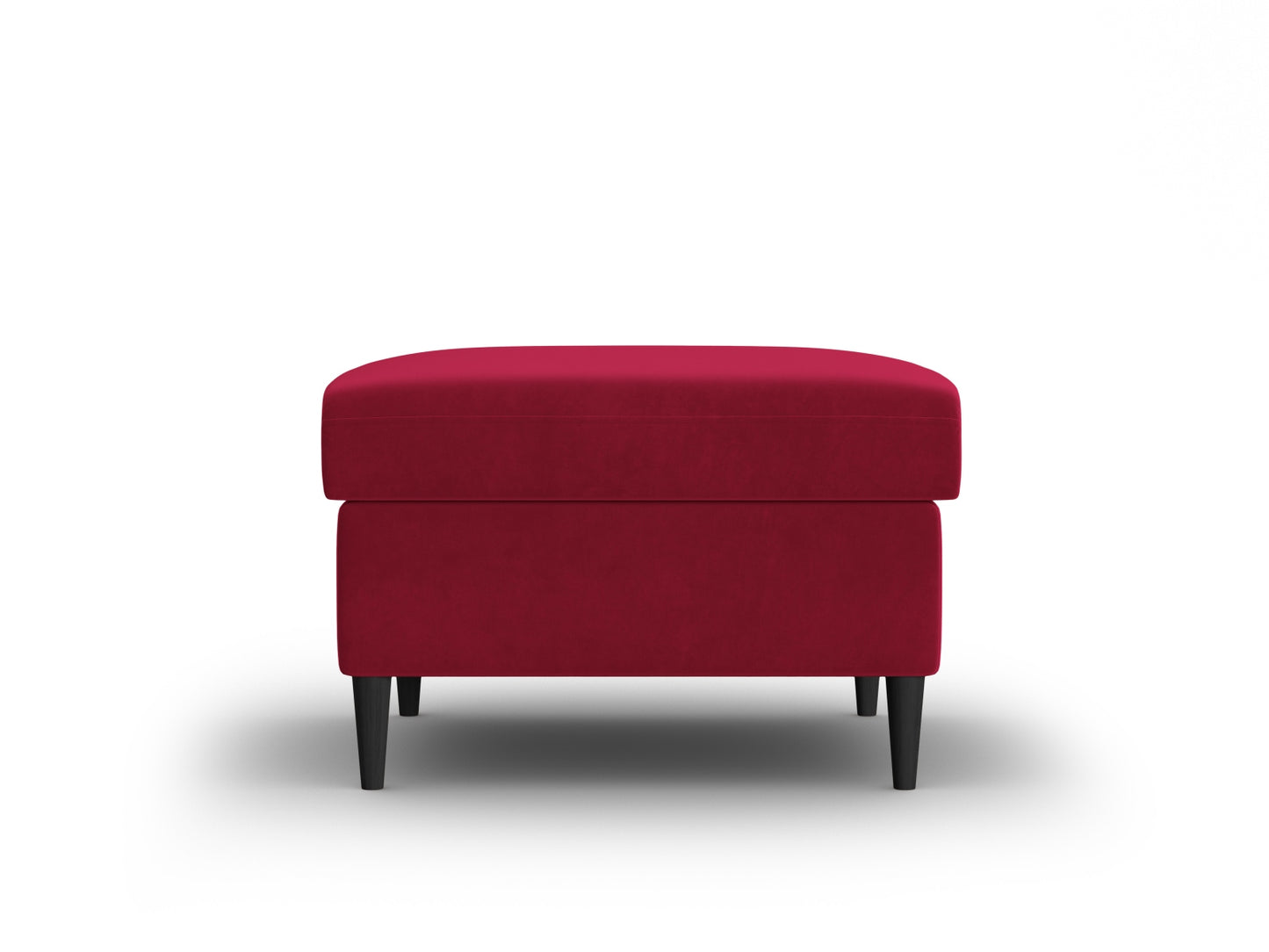 Kyoto Pouf, 70x70 cm — Red / Black Beech Wood