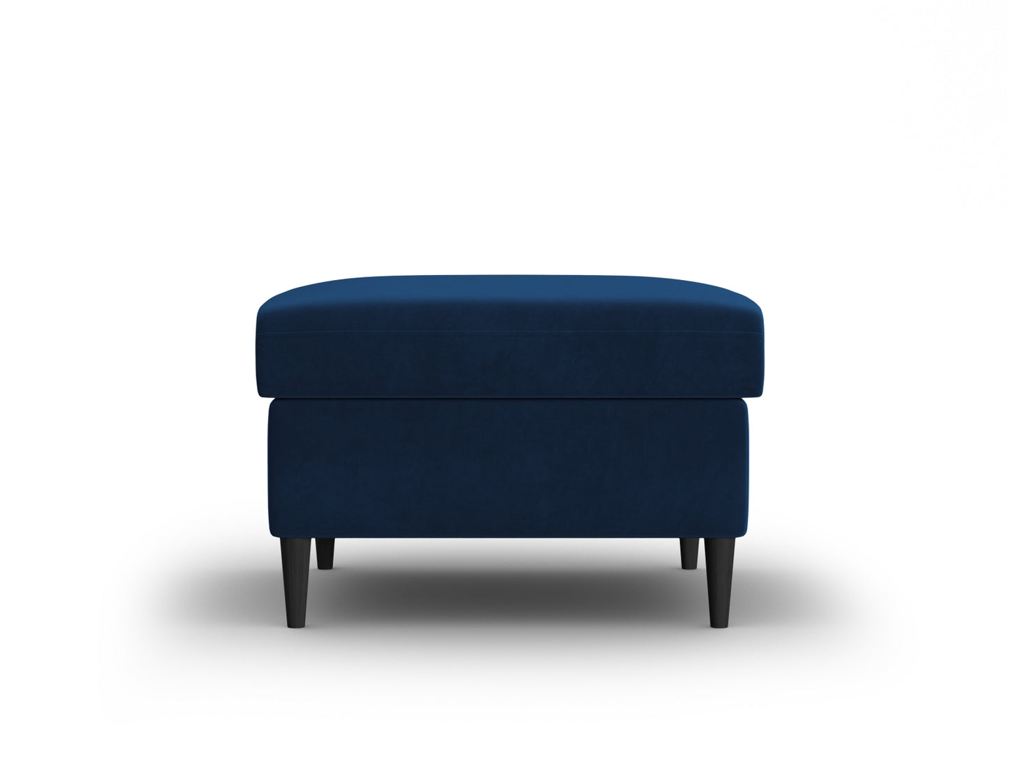 Kyoto Pouf, 70x70 cm — Royal Blue / Black Beech Wood