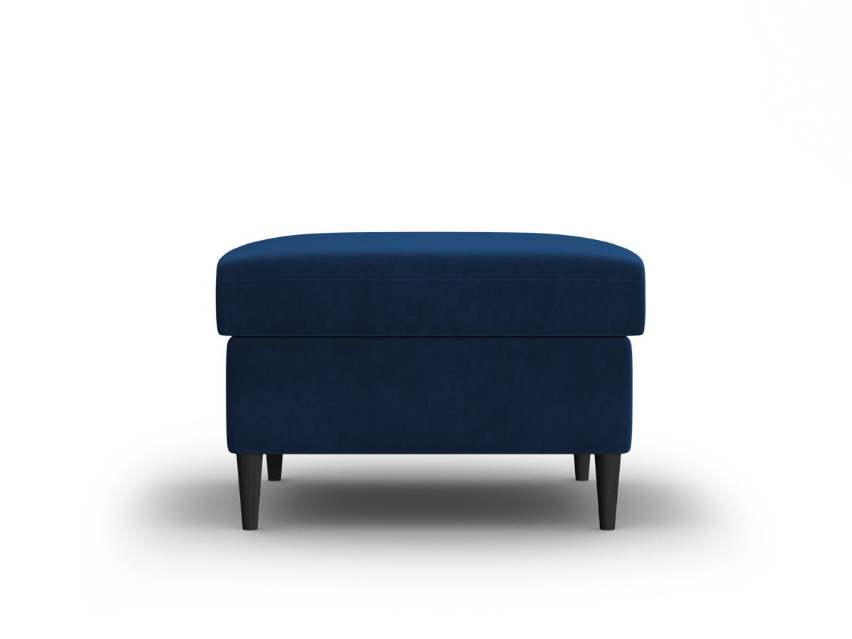 Kyoto Pouf, 70x70 cm — Royal Blue / Black Beech Wood