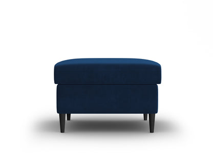 Kyoto Pouf, 70x70 cm — Royal Blue / Black Beech Wood