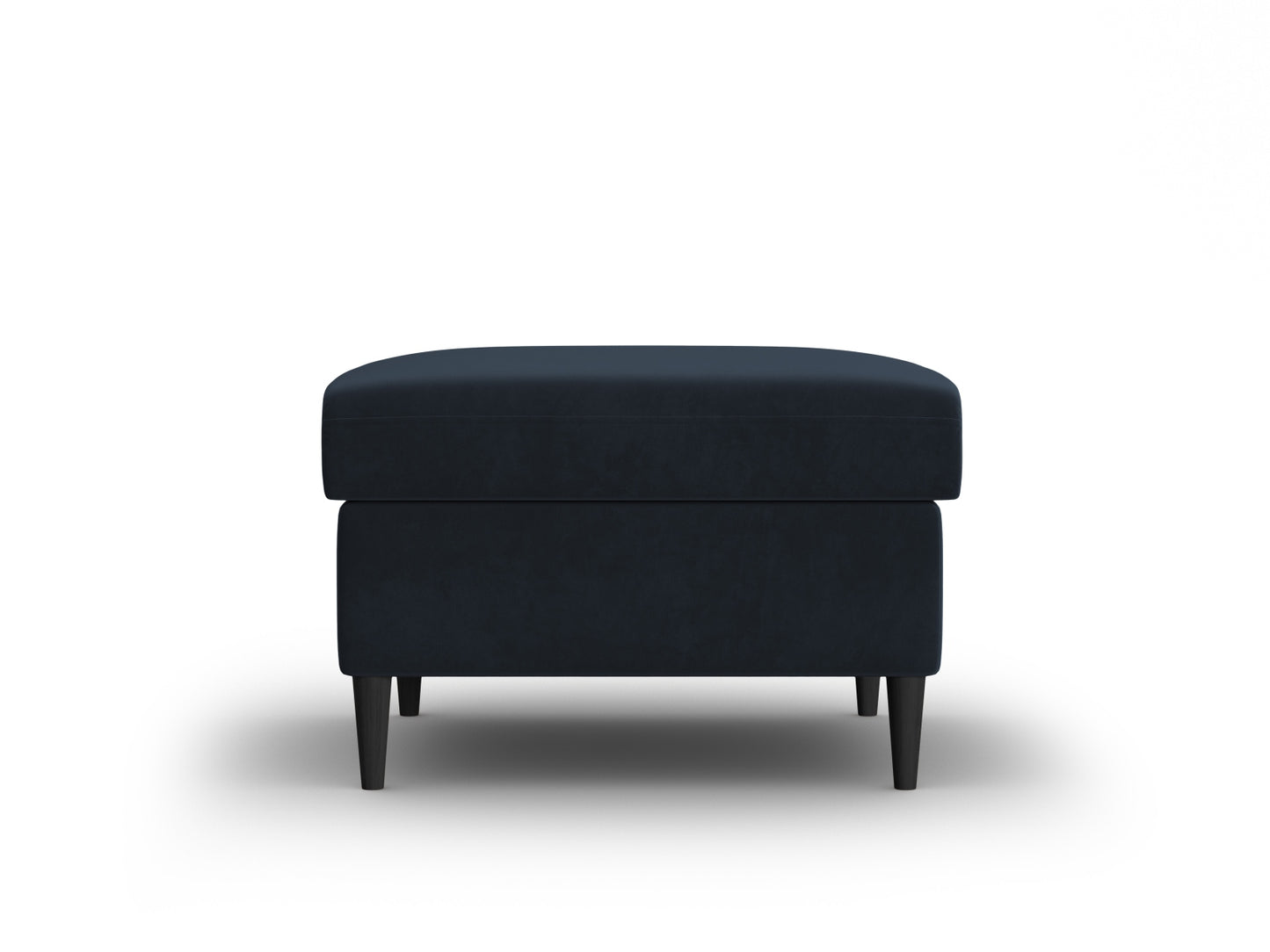 Kyoto Pouf, 70x70 cm — Dark Blue / Black Beech Wood